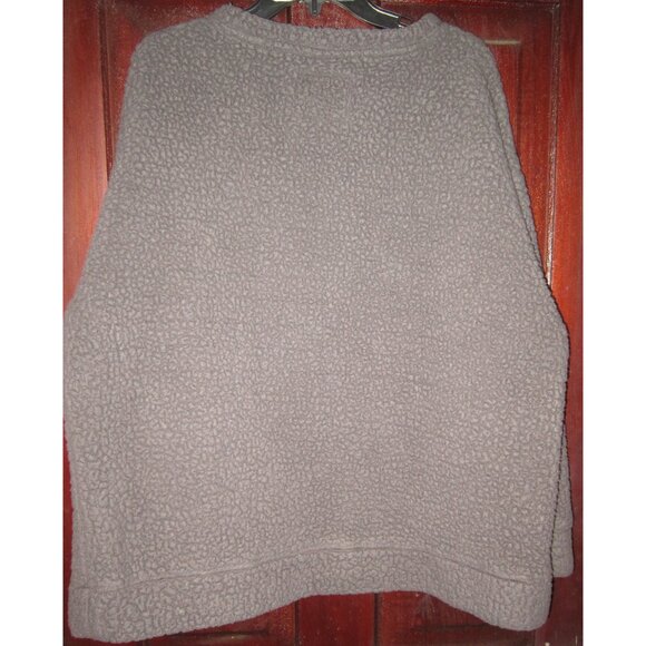MukLuks Plus Size 1X Boucle Fleece Top Sweatshirt Shaggy Lounge Casual Soft Gray - Picture 2 of 3